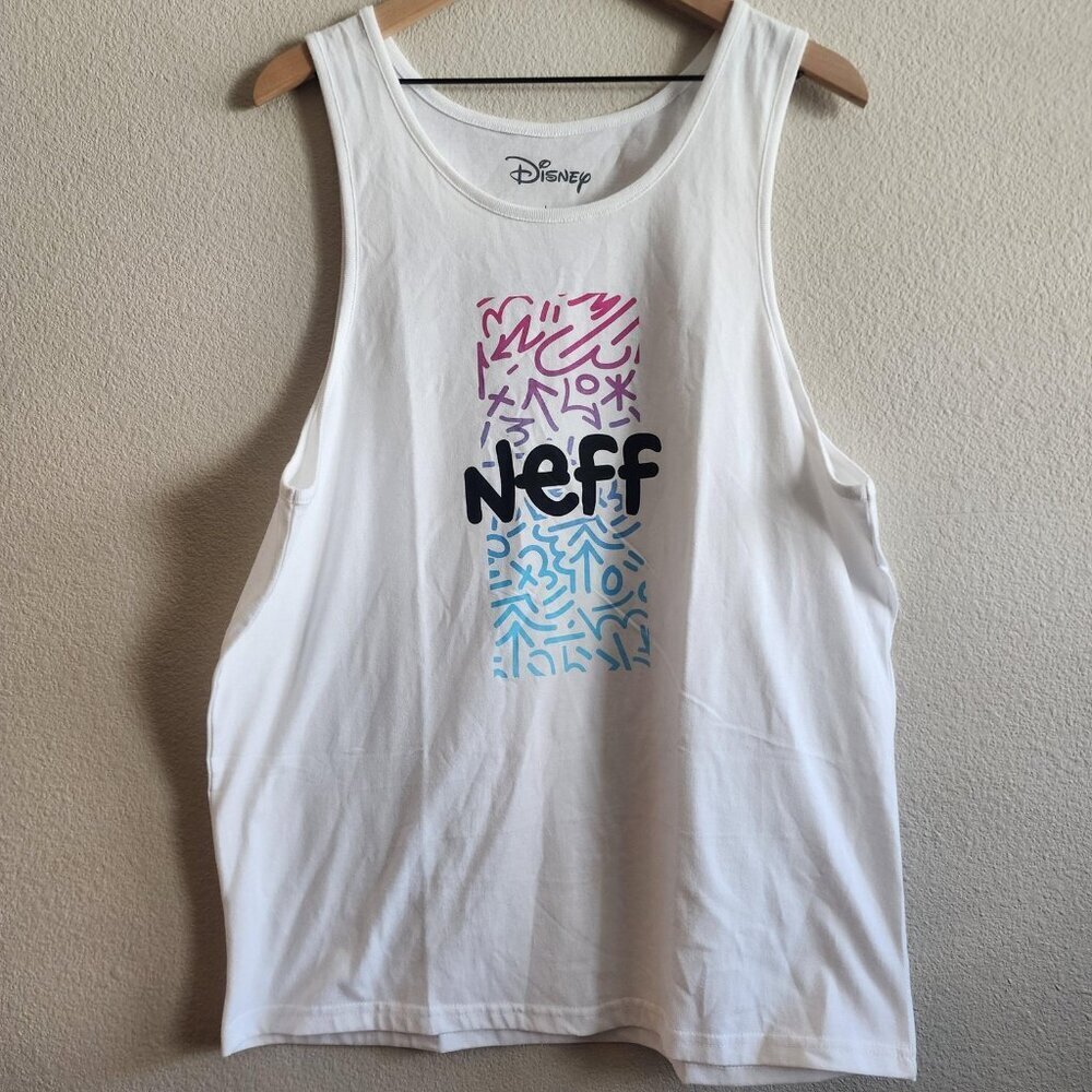 Disney Neff Shirt Mens Large White Tank Top Mickey Mouse Graphic Sleeveless
